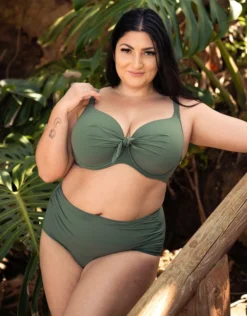 Bikini-High-Waist-Panty "Valencia" Olive -Angebote SUGARSHAPE Store sugarshape bikini high waist panty valencia olive front editorial single full 1