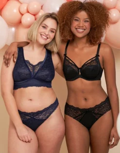 Brazilian-Slip "Eliana Velvet" Navy -Angebote SUGARSHAPE Store sugarshape bralette brazilian slip eliana velvet navy front packshot model sand double full 1