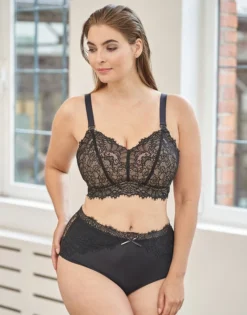 High-Waist-Panty "Sophia" Black/beige -Angebote SUGARSHAPE Store sugarshape bralette high panty sophia front editorial single bhs 75 95 hs 100 full 1