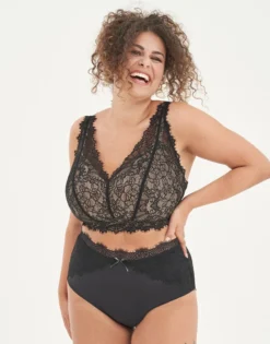 Bralette "Sophia" Black/beige -Angebote SUGARSHAPE Store sugarshape bralette high panty sophia front packshot model off white single bhs 85 107 5 hs 110 full 2