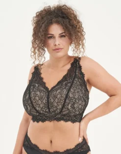 Bralette "Sophia" Black/beige -Angebote SUGARSHAPE Store sugarshape bralette sophia front packshot model off white single bhs 85 107 5 crop 1