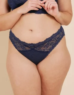 Brazilian-Slip "Eliana Velvet" Navy