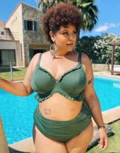 Bikini-High-Waist-Panty "Valencia Classic" Olive -Angebote SUGARSHAPE Store sugarshape highwaist panty valencia olive front editorial single full 2