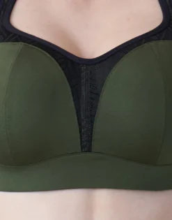 Sport-BH "Motivation" Khaki/black -Angebote SUGARSHAPE Store sugarshape sport bh motivation khaki black detail 1